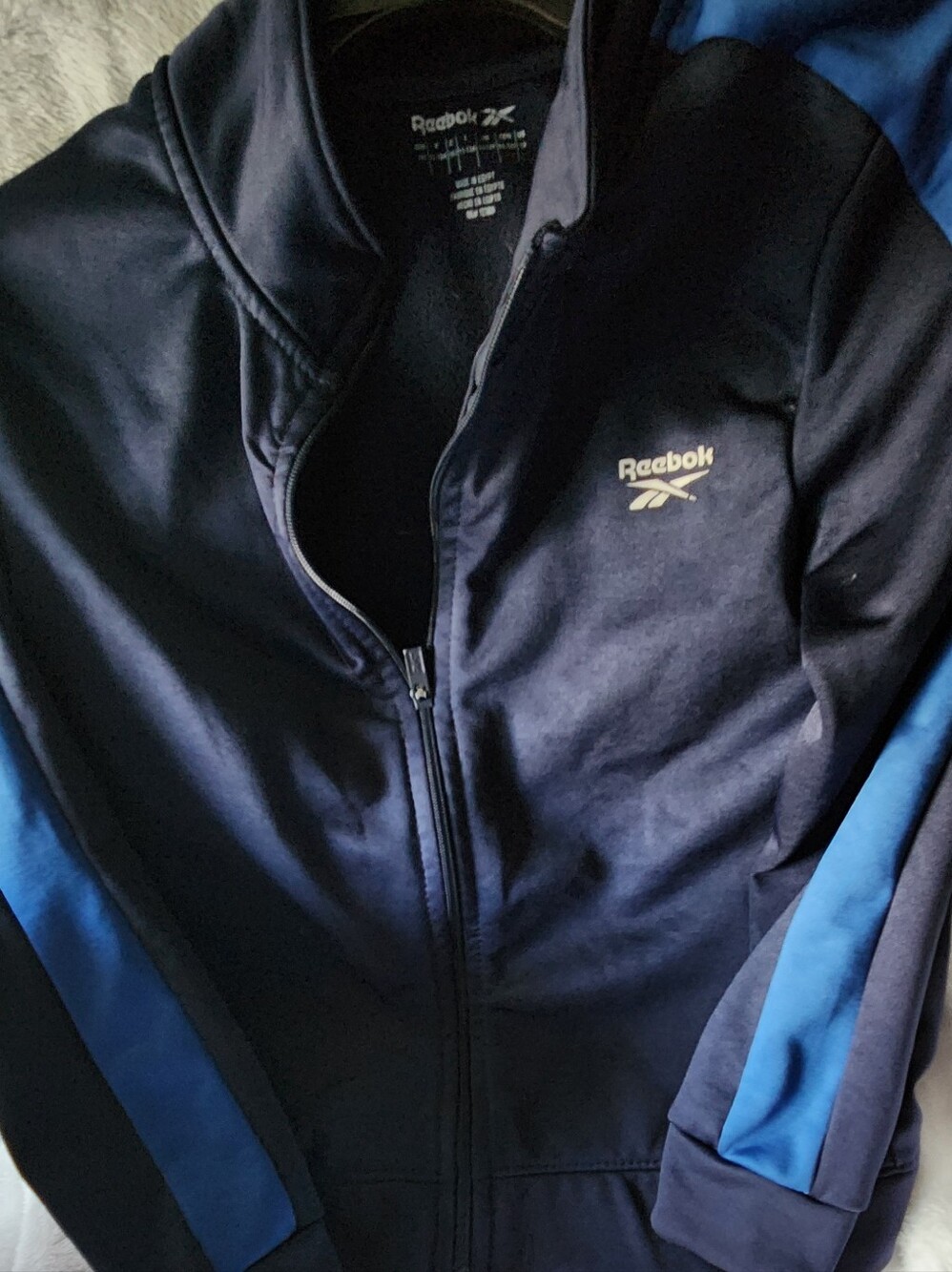 Reebok Kids Dark Navy and Blue Performance Full-Zip Jacket